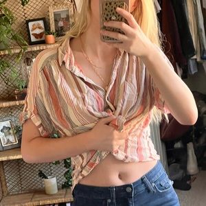 Striped button down
